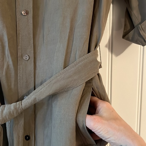 Pure Collection Silk Linen Tie Front Dress - Picture 2 of 6